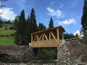Instead of a concrete bridge, there is a new wooden bridge in the Bernese
Forest