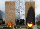 A fire test of the shingle facade