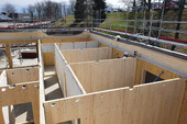 Interior walls in cross laminated timber