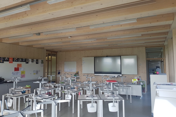 Interior of a classroom.