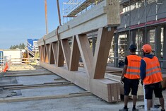 High-tech trusses for the «Nägelimoos», Kloten sports hall project