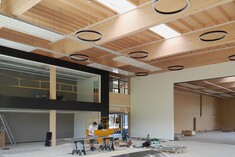 Industrial hall in timber construction erected for TSUGAMI NP Swiss