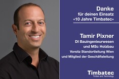 10 years of loyalty to Timbatec | Thank you Tamir Pixner